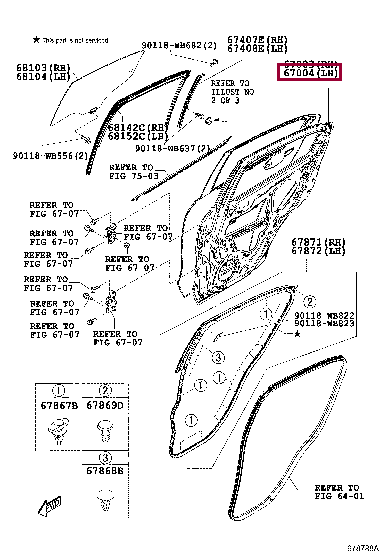67004WB004: PANEL SUB-ASSY, REAR DOOR, LH Тойота
