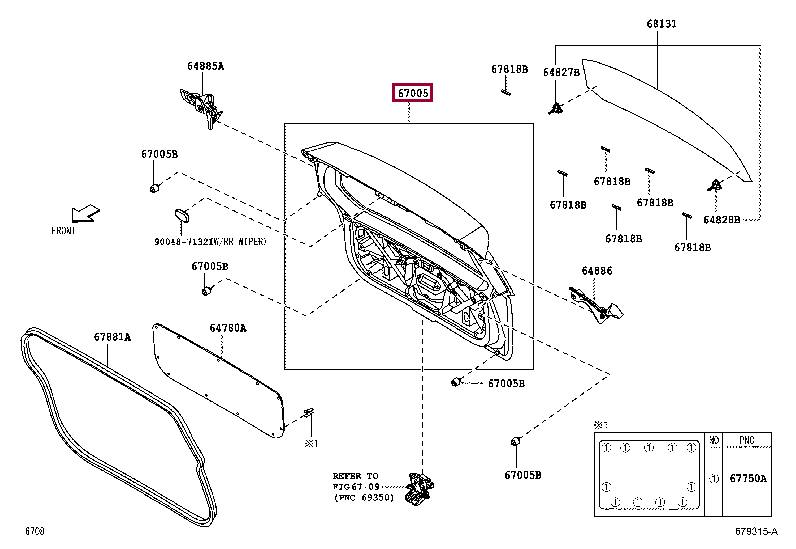 67005B2E30B1: PANEL SUB-ASSY, BACK DOOR Тойота