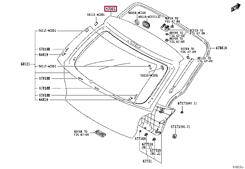 67005WC005: PANEL SUB-ASSY, BACK DOOR Тойота