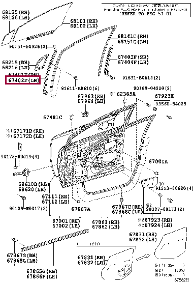 FRAME SUB-ASSY, FRONT DOOR, FRONT LOWER LH 67402-20270 (номер toyota 6740220270)