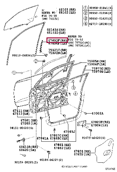FRAME SUB-ASSY, FRONT DOOR, REAR LOWER RH 67403-60110 (номер toyota 6740360110)