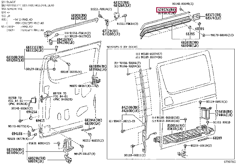 PROTECTOR, SLIDE DOOR PANEL 67857-26052 (номер toyota 6785726052)