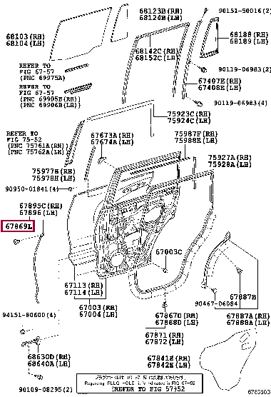 Клипса в дверь 67869-33030 (номер toyota 6786933030)