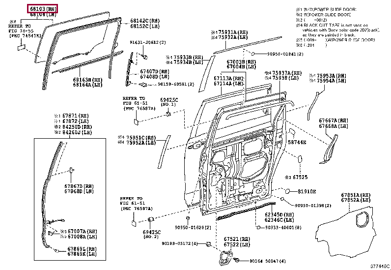 6810328282: GLASS SUB-ASSY, REAR DOOR, RH Тойота