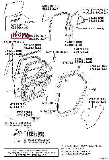 681040K101: GLASS SUB-ASSY, REAR DOOR, LH Тойота