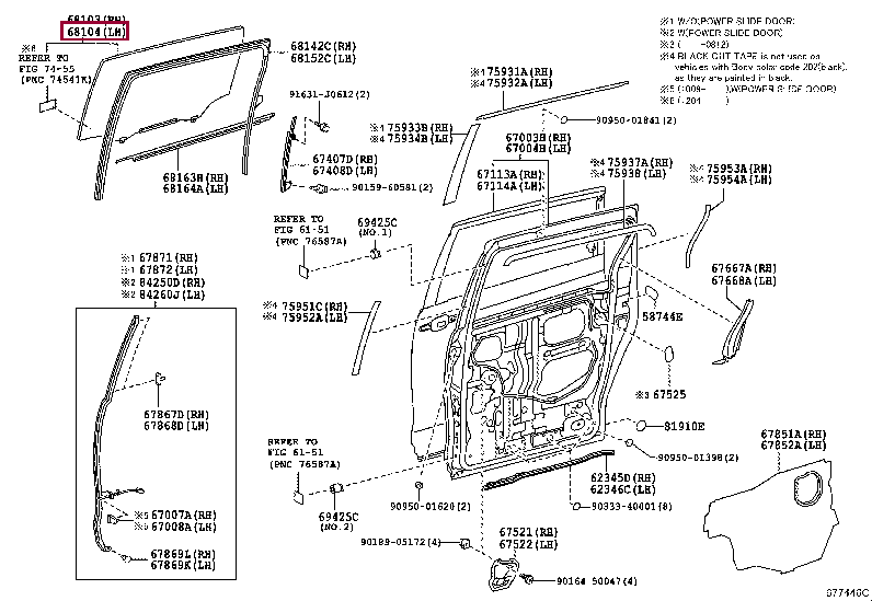 6810428292: GLASS SUB-ASSY, REAR DOOR, LH Тойота