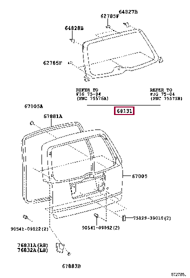 6810552440: GLASS, BACK DOOR Тойота