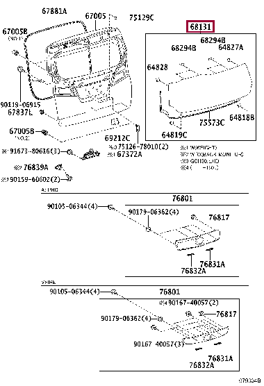 6810558110: GLASS, BACK DOOR Тойота