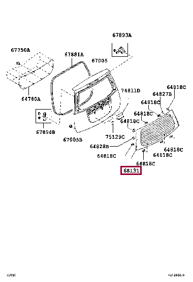 68105B1040: GLASS, BACK DOOR Тойота