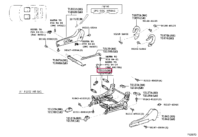 ADJUSTER ASSY, FRONT SEAT, RH 72010-60200 (номер toyota 7201060200)