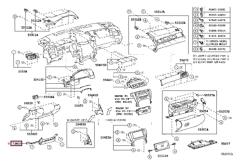 AIR BAG ASSY, INSTRUMENT PANEL, LOWER NO.1 73900-33040-A0 (номер toyota 7390033040A0)