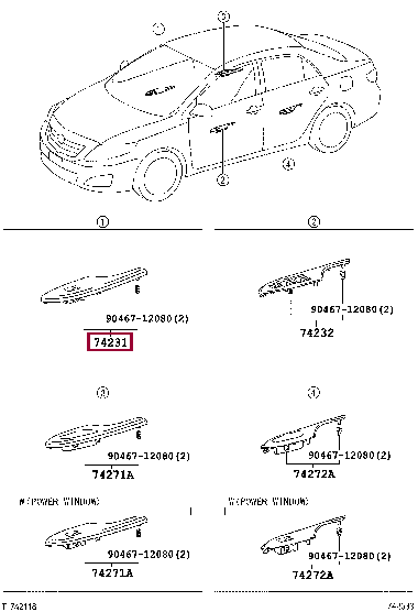 PANEL, FRONT ARMREST BASE, UPPER RH 74231-12A10-B0 (номер toyota 7423112A10B0)
