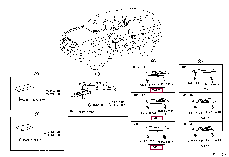 PANEL, FRONT ARMREST BASE, UPPER RH 7423160490 (номер toyota 7423160490)