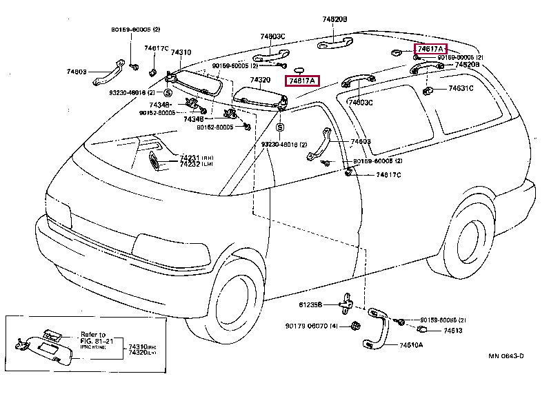 PLUG, ASSIST GRIP 74617-95D00-B1 (номер Toyota 7461795D00B1)