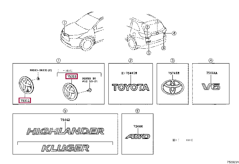 Эмблема 75310-0E020 (номер toyota 753100E020)