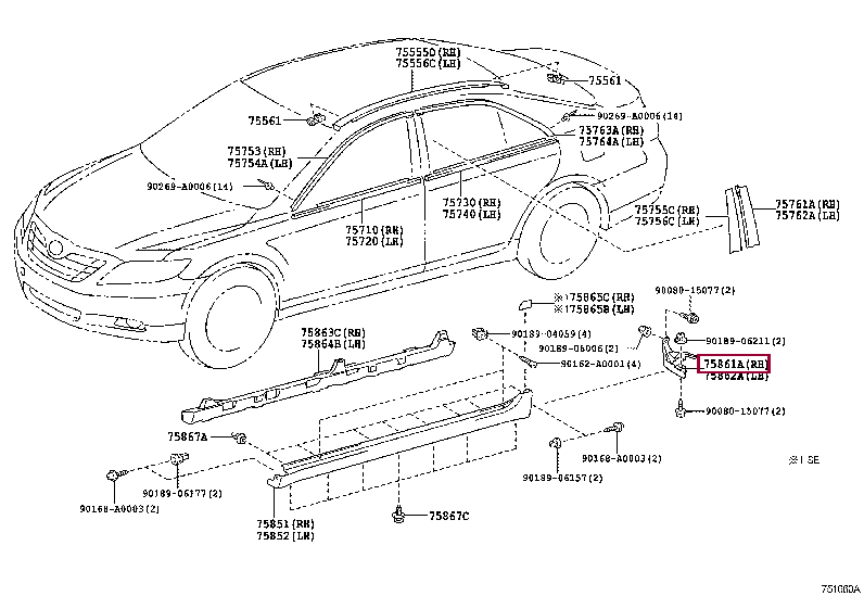 Болт 75861-06011 (номер toyota 7586106011)