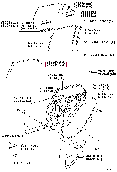TAPE, BLACK OUT, NO.2 LH 75924-12060 (номер toyota 7592412060)