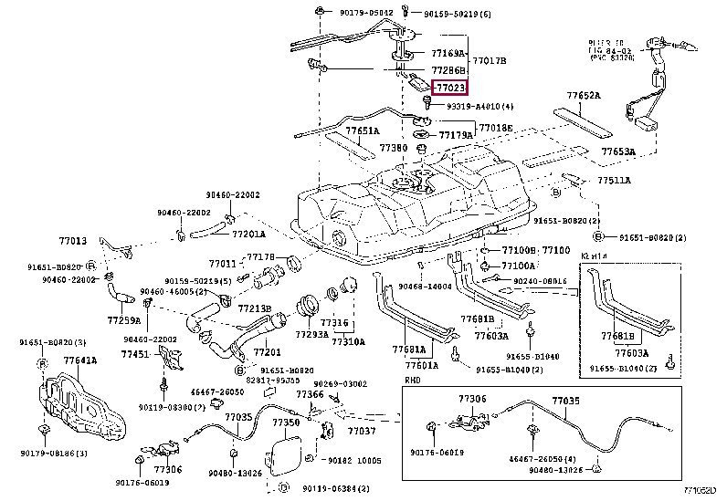 FILTER SUB-ASSY, FUEL SUCTION TUBE 77023-26010 (номер toyota 7702326010)