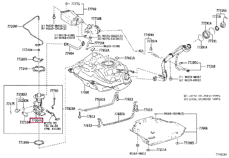 7702402580: PLATE SUB-ASSY, FUEL SUCTION Тойота