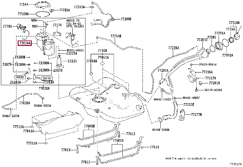 7702407020: PLATE SUB-ASSY, FUEL SUCTION Тойота