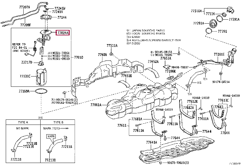 770240K160: PLATE SUB-ASSY, FUEL SUCTION Тойота