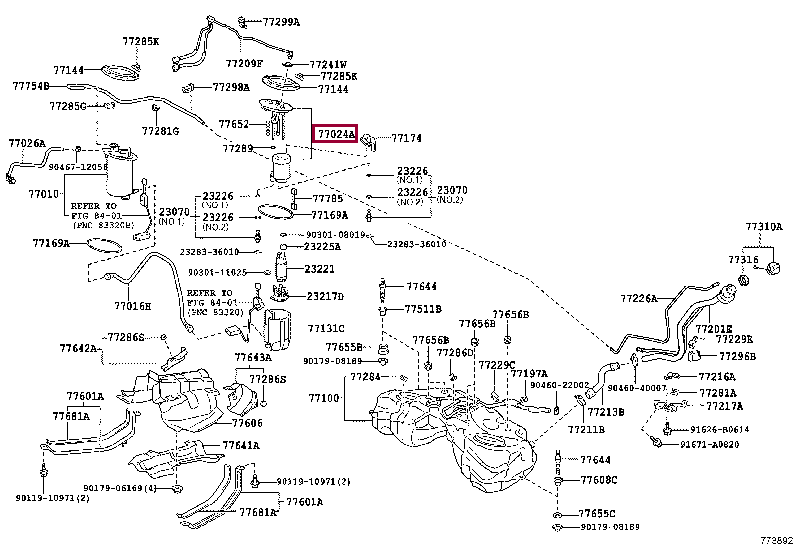 Фильтр топливный 77024-53100 (номер toyota 7702453100)