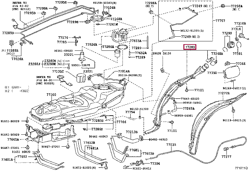 Заливная горловина 77201-42180 (номер toyota 7720142180)