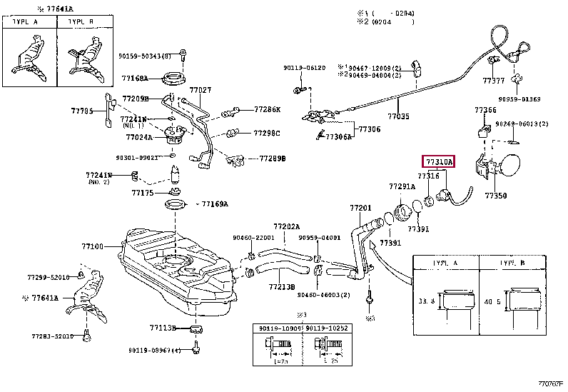 Крышка топливного бака 77300-28010 (номер toyota 7730028010)