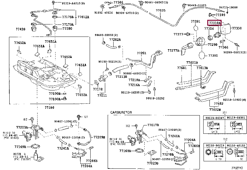 CAP ASSY, FUEL TANK 77310-12150 (номер toyota 7731012150)