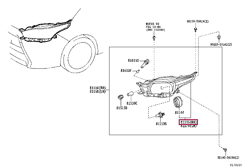 811300D660: UNIT ASSY, HEADLAMP, RH Тойота