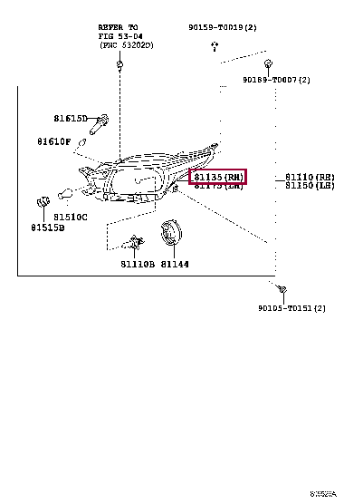 811300D891: UNIT ASSY, HEADLAMP, RH Тойота
