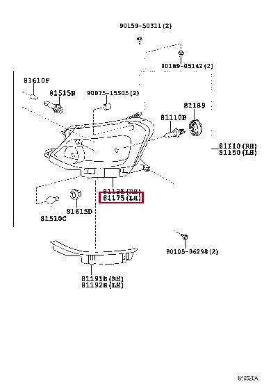 811700D440: UNIT ASSY, HEADLAMP, LH Тойота