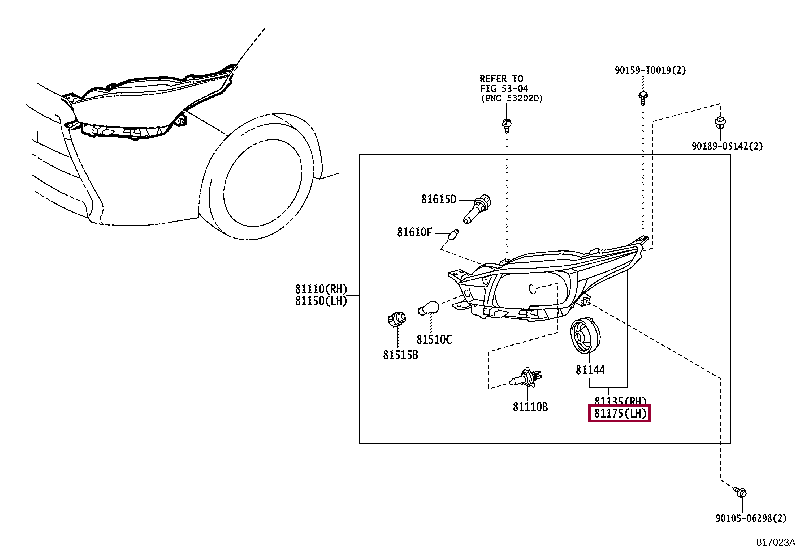 811700D660: UNIT ASSY, HEADLAMP, LH Тойота