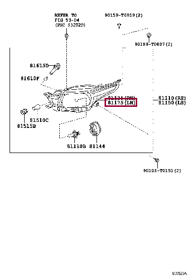 811700D671: UNIT ASSY, HEADLAMP, LH Тойота