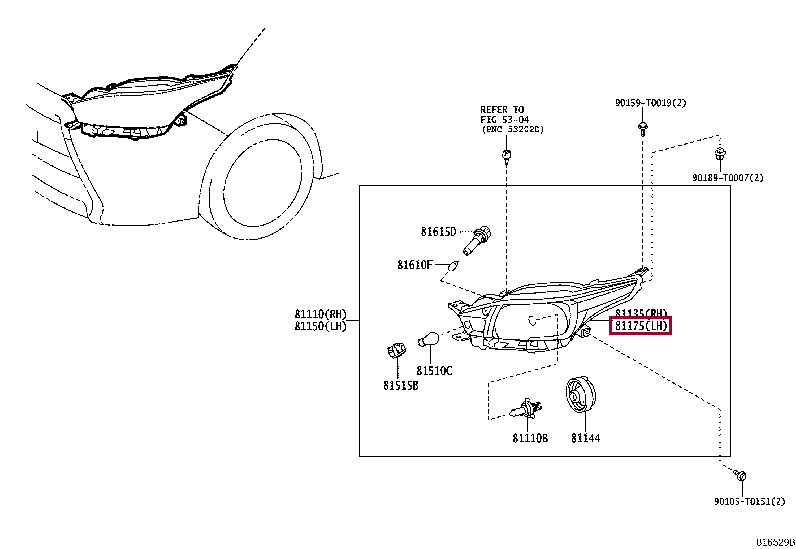 811700DF31: UNIT ASSY, HEADLAMP, LH Тойота