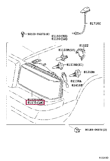 8117040040: UNIT ASSY, HEADLAMP, LH Тойота