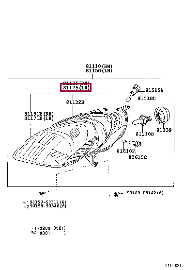 8118552410: UNIT ASSY, HEADLAMP, LH Тойота