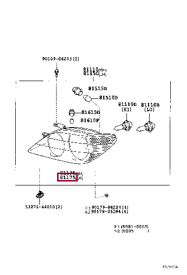 8118553140: UNIT ASSY, HEADLAMP, LH Тойота