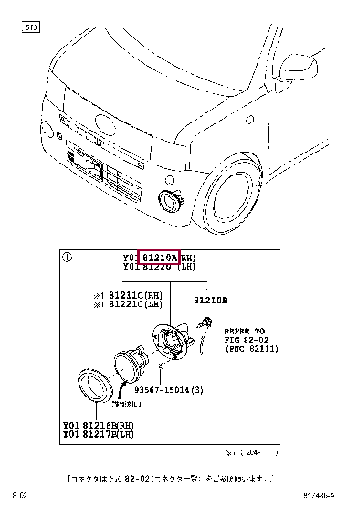 81210B2450: LAMP ASSY, FOG, RH Тойота