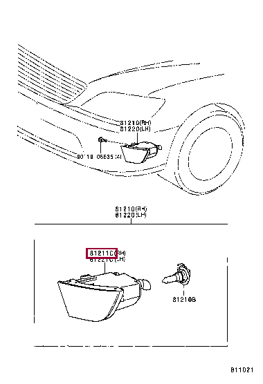 8121153140: LAMP UNIT, FOG LAMP, RH Тойота