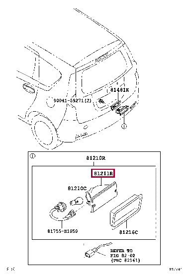 81211B1040: LENS, REAR FOG LAMP Тойота