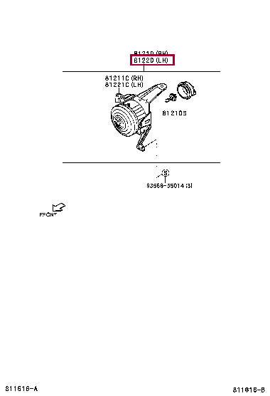 8122097505: LAMP ASSY, FOG, LH Тойота