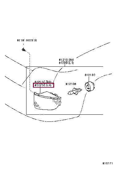 8122122040: LAMP UNIT, FOG LAMP, LH Тойота