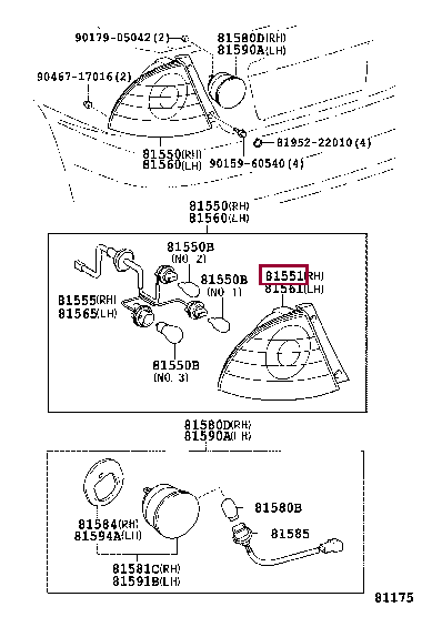 8155153010: LENS, REAR COMBINATION LAMP, RH Тойота