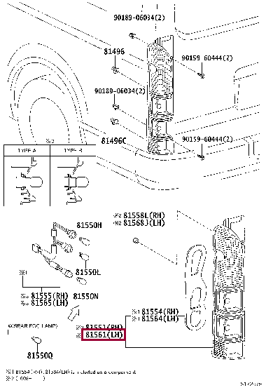 8156126201: LENS, REAR COMBINATION LAMP, LH Тойота