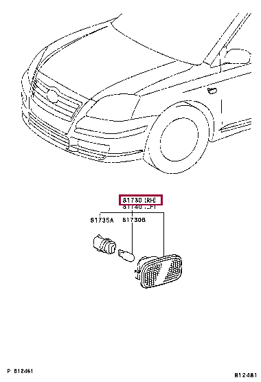 LAMP ASSY, SIDE TURN SIGNAL, LH 81730-05041 (номер toyota 8173005041)
