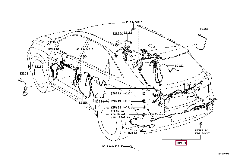 WIRE, LUGGAGE ROOM, NO.3 82183-48010 (номер toyota 8218348010)