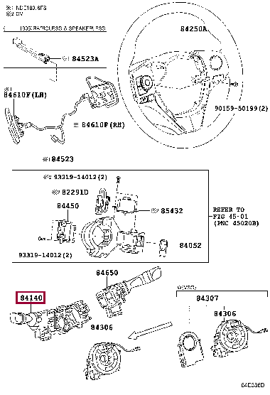 Переключатель поворотов подрулевой 84140-02730 (номер toyota 8414002730)