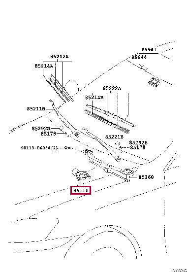 Мотор ст. очистителя 85110-60400 (номер toyota 8511060400)