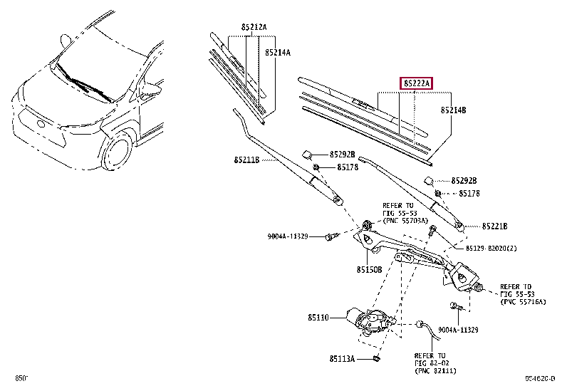 85212BZ360: BLADE, FR WIPER, LH Тойота
